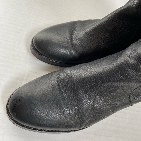 Via Spiga Riding Boots Black Leather Knee High Tall Womens 9M Logo Italy - Picture 8 of 16